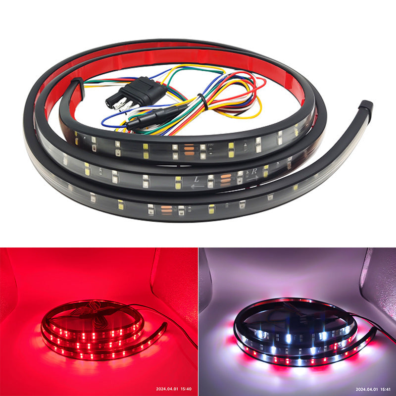 🚛 Upgraded 60 Inch Triple Row LED Tailgate Light Bar | Sequential Brake Reverse Turn Signal, Waterproof Plug & Play for Trucks & SUVs