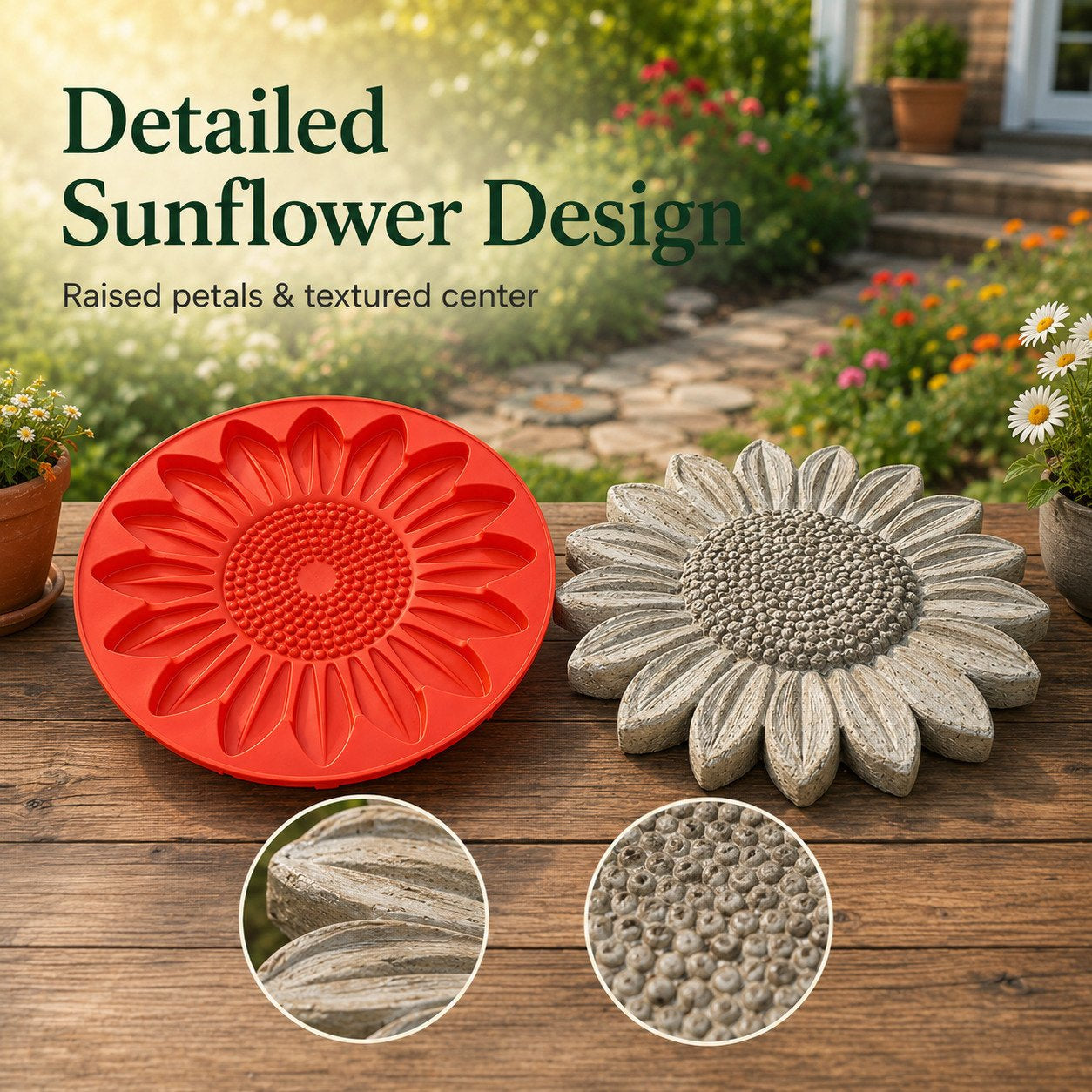 💥 LAST DAY 49% OFF - 🌻 Reusable Sunflower Stepping Stone Mold
