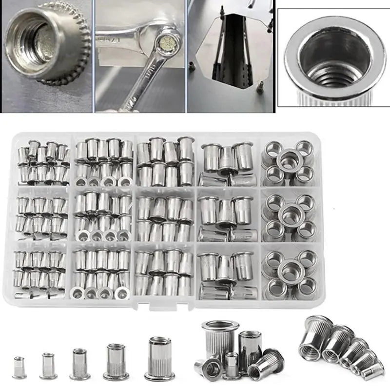 150PCS Stainless Steel Rivet Nut Kit – Create Strong Threads Without Welding