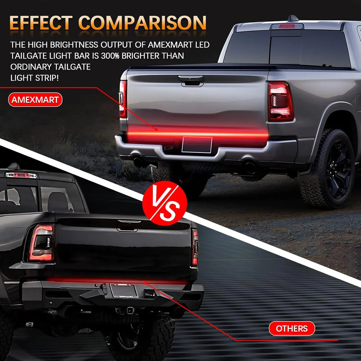 🚛 Upgraded 60 Inch Triple Row LED Tailgate Light Bar | Sequential Brake Reverse Turn Signal, Waterproof Plug & Play for Trucks & SUVs