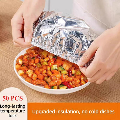 50PCS Reusable Aluminum Foil Food Covers