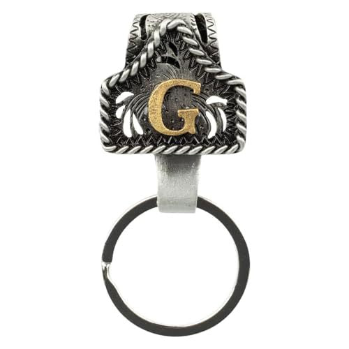 Personalized Cow Tag Keychain – Western Belt & Key Holder with Initial