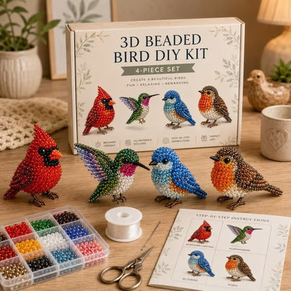 🧶 3D Beaded Figurine DIY Kit | 4-Piece Themed Craft Box | Ready-to-Gift Craft Set