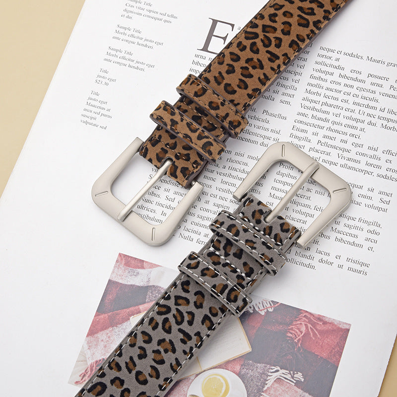Vintage Leopard Print Unisex Belt | Y2K Streetwear Adjustable Waist Belt For Jeans & Coat