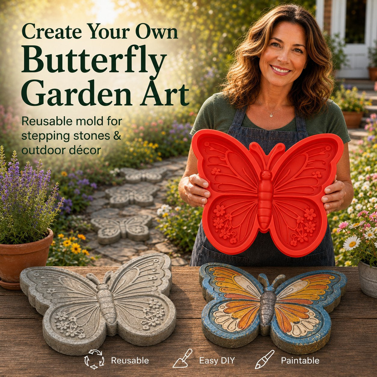 💥 LAST DAY 49% OFF - 🌻 Reusable Sunflower Stepping Stone Mold