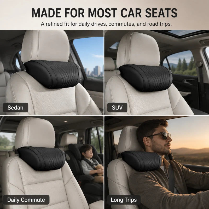🚗💤 Relieve Driving Fatigue! Universal Memory Foam Car Headrest Neck Pillow, Ergonomic Support Auto Neck Cushion for Long Road Trips