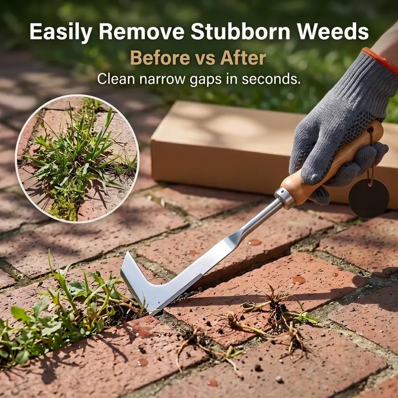 🌱Heavy-Duty Stainless Steel Crevice Weeder & Garden Glove Kit🧤