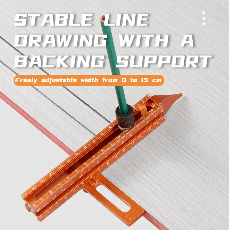 Magnetic 4‑Sided Aluminum Alloy Precision Ruler, Inch/cm Scale, Tile Height Gauge for Woodworking Construction DIY