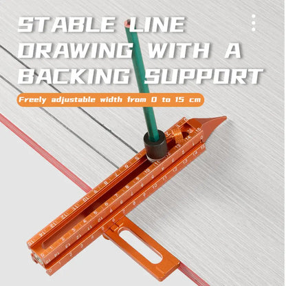 Magnetic 4‑Sided Aluminum Alloy Precision Ruler, Inch/cm Scale, Tile Height Gauge for Woodworking Construction DIY