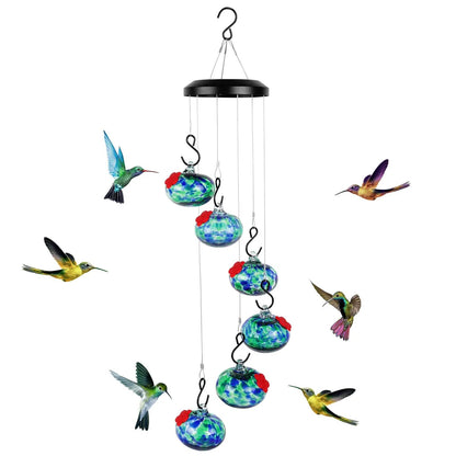Charming Wind Chimes Hummingbird feeders for Outdoors Hanging ant and bee Proof,Never Leak,Perfect Garden Decor for Outside
