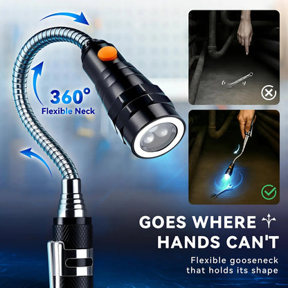 Extendable Magnetic Pickup Tools - Telescoping Magnet with LED Flashlight