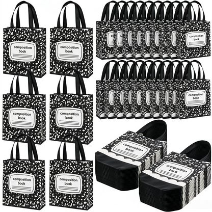 12/24/36 Pcs Back to School Gift Bags Pencil Goodie Bags Non Woven Crayon Handbags Party Favors Bag for Student Teacher,Birthday Thanksgiving Welcome First Day of School Kindergarten Party Gift,Classroom Gift Exchange