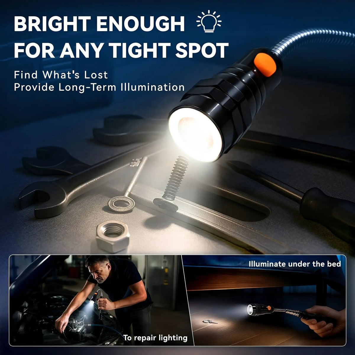 Extendable Magnetic Pickup Tools - Telescoping Magnet with LED Flashlight