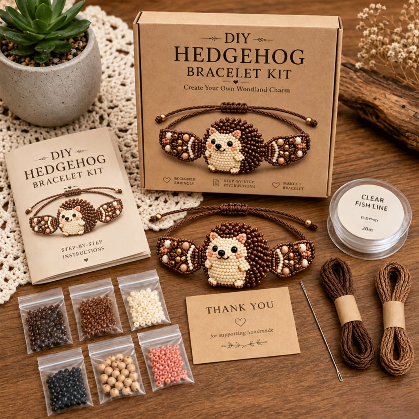 🐾 Premium Cute Animal DIY Beaded Bracelet Kit, Step-by-Step Handmade Jewelry Craft Set, Beginner Friendly DIY Gift for Teens, Kids & Animal Lovers for Birthday Holiday Presents