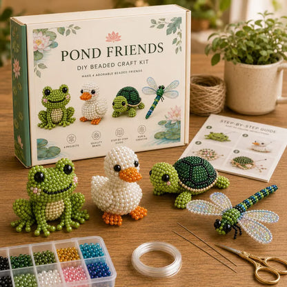 🧶 3D Beaded Figurine DIY Kit | 4-Piece Themed Craft Box | Ready-to-Gift Craft Set