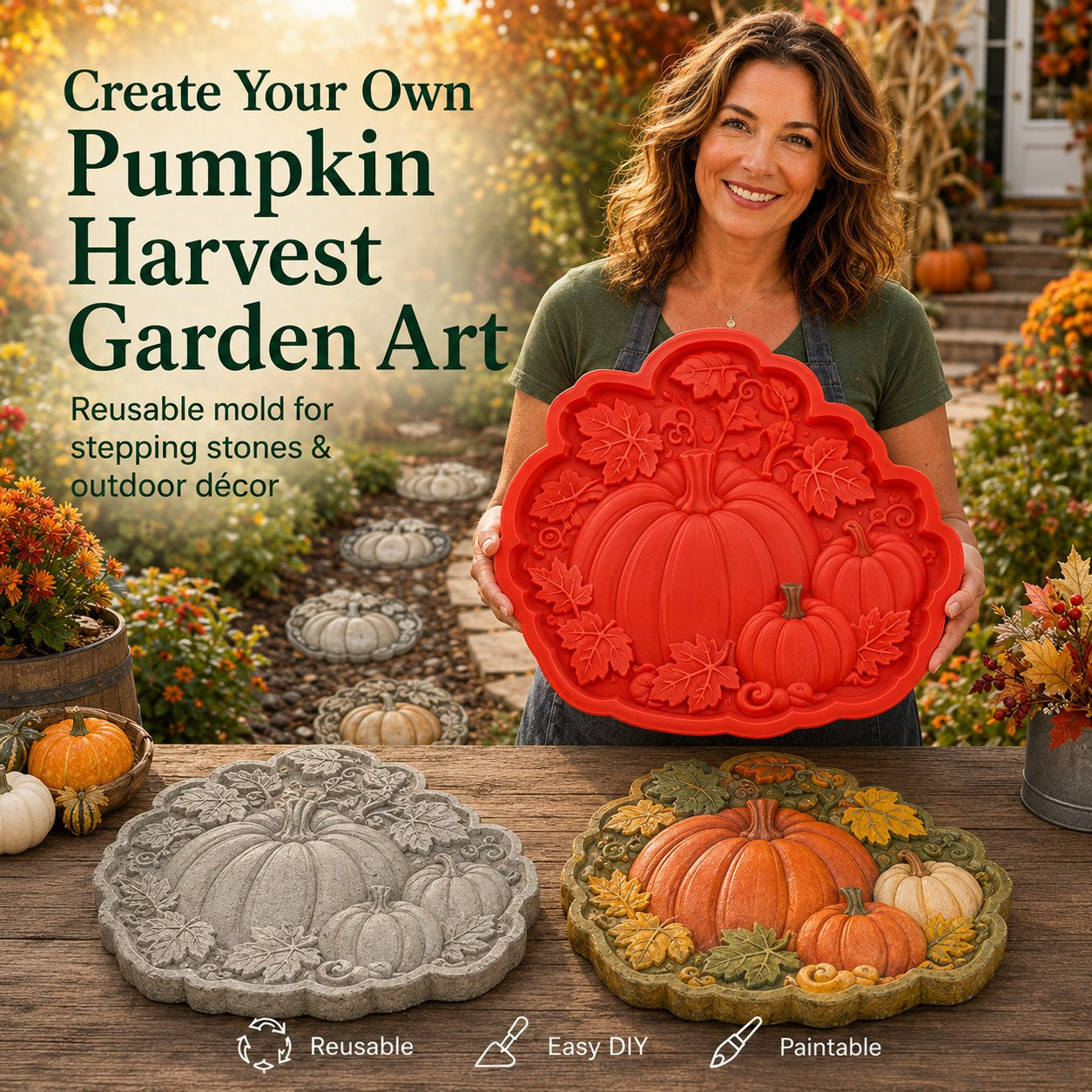 💥 LAST DAY 49% OFF - 🌻 Reusable Sunflower Stepping Stone Mold