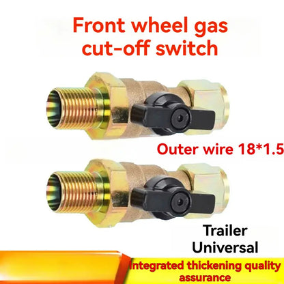 🔧Solid Brass Air Brake Cut Off Valve M18×1.5 for Semi Trucks & Trailers