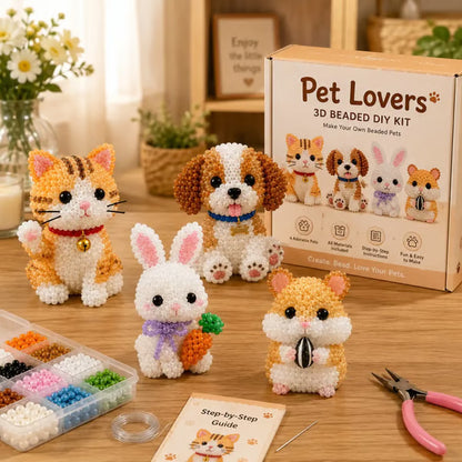 🧶 3D Beaded Figurine DIY Kit | 4-Piece Themed Craft Box | Ready-to-Gift Craft Set
