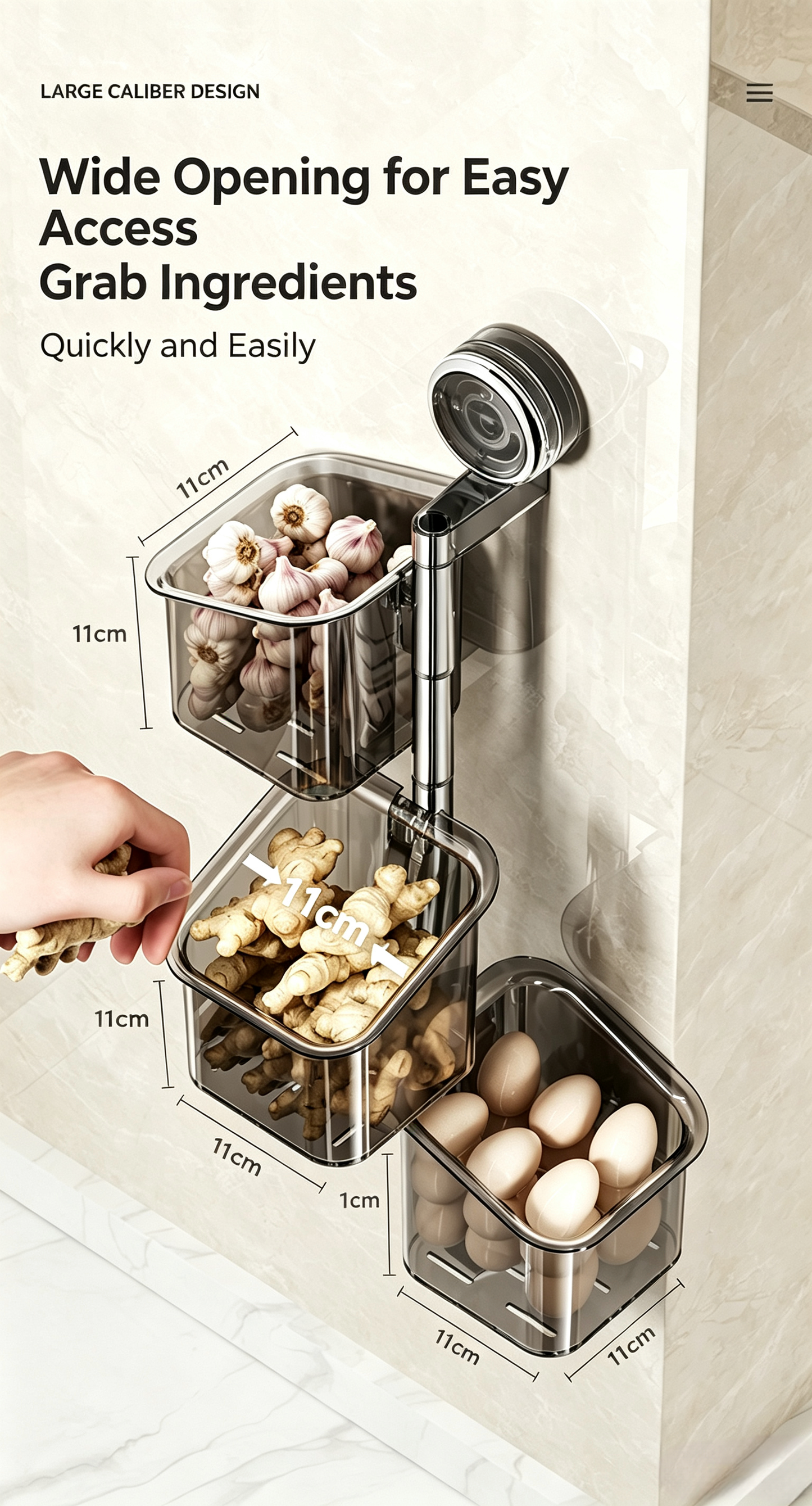 ✨ No-Drill Suction Rotating Storage Rack
