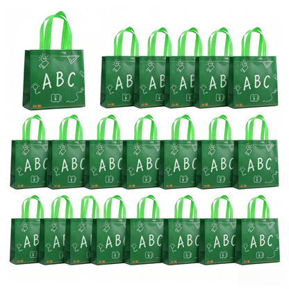 12/24/36 Pcs Back to School Gift Bags Pencil Goodie Bags Non Woven Crayon Handbags Party Favors Bag for Student Teacher,Birthday Thanksgiving Welcome First Day of School Kindergarten Party Gift,Classroom Gift Exchange