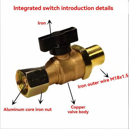 🔧Solid Brass Air Brake Cut Off Valve M18×1.5 for Semi Trucks & Trailers