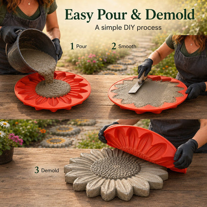 💥 LAST DAY 49% OFF - 🌻 Reusable Sunflower Stepping Stone Mold