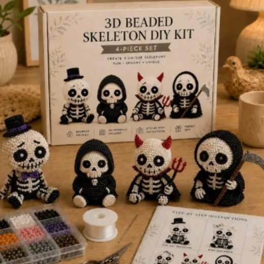 🧶 3D Beaded Figurine DIY Kit | 4-Piece Themed Craft Box | Ready-to-Gift Craft Set