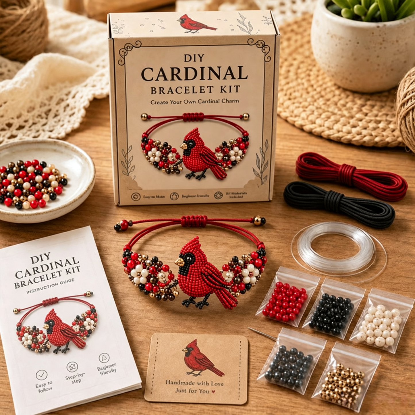 🐾 Premium Cute Animal DIY Beaded Bracelet Kit, Step-by-Step Handmade Jewelry Craft Set, Beginner Friendly DIY Gift for Teens, Kids & Animal Lovers for Birthday Holiday Presents