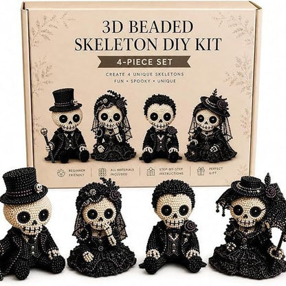 🧶 3D Beaded Figurine DIY Kit | 4-Piece Themed Craft Box | Ready-to-Gift Craft Set