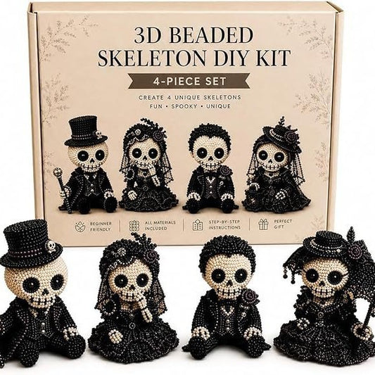🧶 3D Beaded Figurine DIY Kit | 4-Piece Themed Craft Box | Ready-to-Gift Craft Set