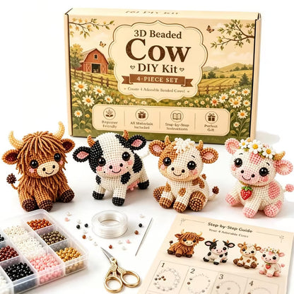 🧶 3D Beaded Figurine DIY Kit | 4-Piece Themed Craft Box | Ready-to-Gift Craft Set