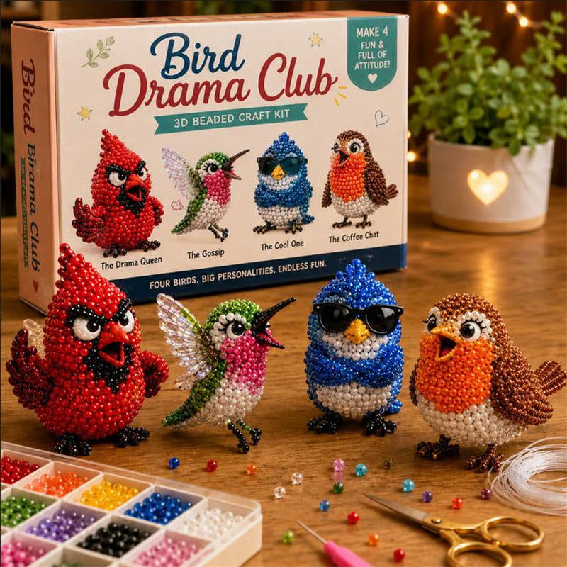 🧶 3D Beaded Figurine DIY Kit | 4-Piece Themed Craft Box | Ready-to-Gift Craft Set