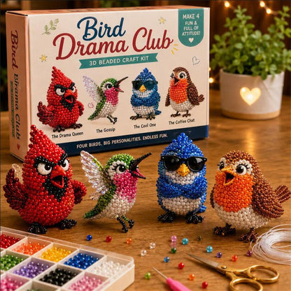 🧶 3D Beaded Figurine DIY Kit | 4-Piece Themed Craft Box | Ready-to-Gift Craft Set