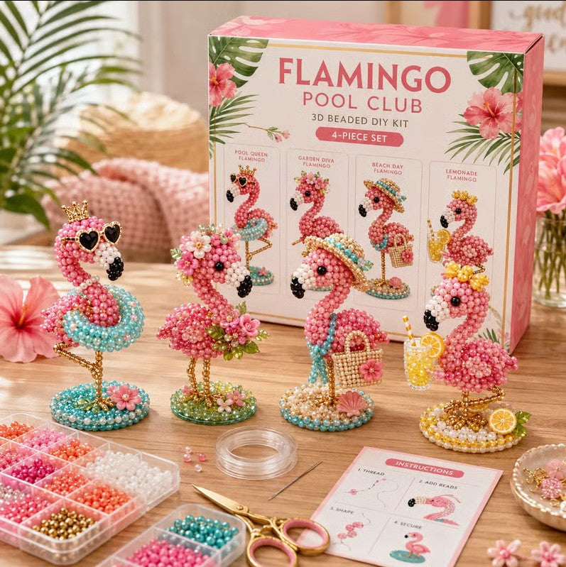 🧶 3D Beaded Figurine DIY Kit | 4-Piece Themed Craft Box | Ready-to-Gift Craft Set
