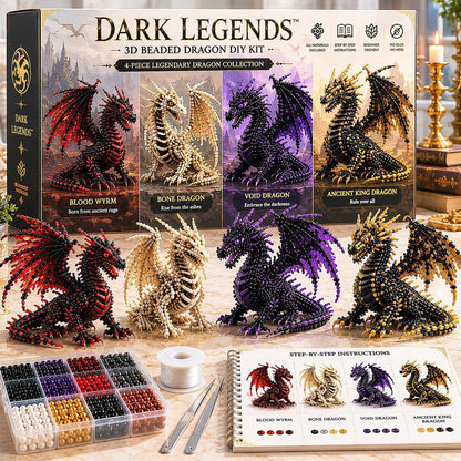 🧶 3D Beaded Figurine DIY Kit | 4-Piece Themed Craft Box | Ready-to-Gift Craft Set