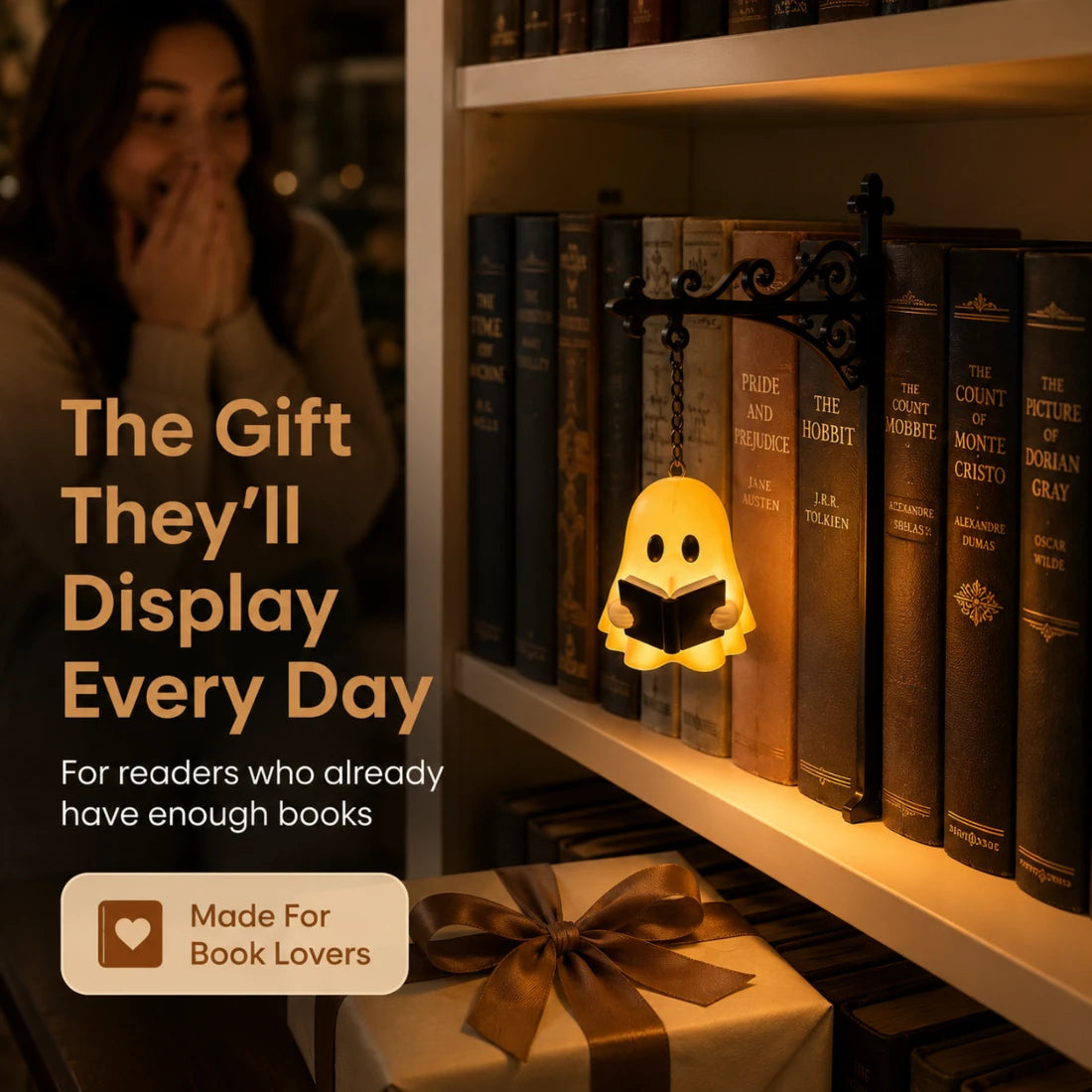 Ghost Library Lantern – Cozy LED Reading Lamp