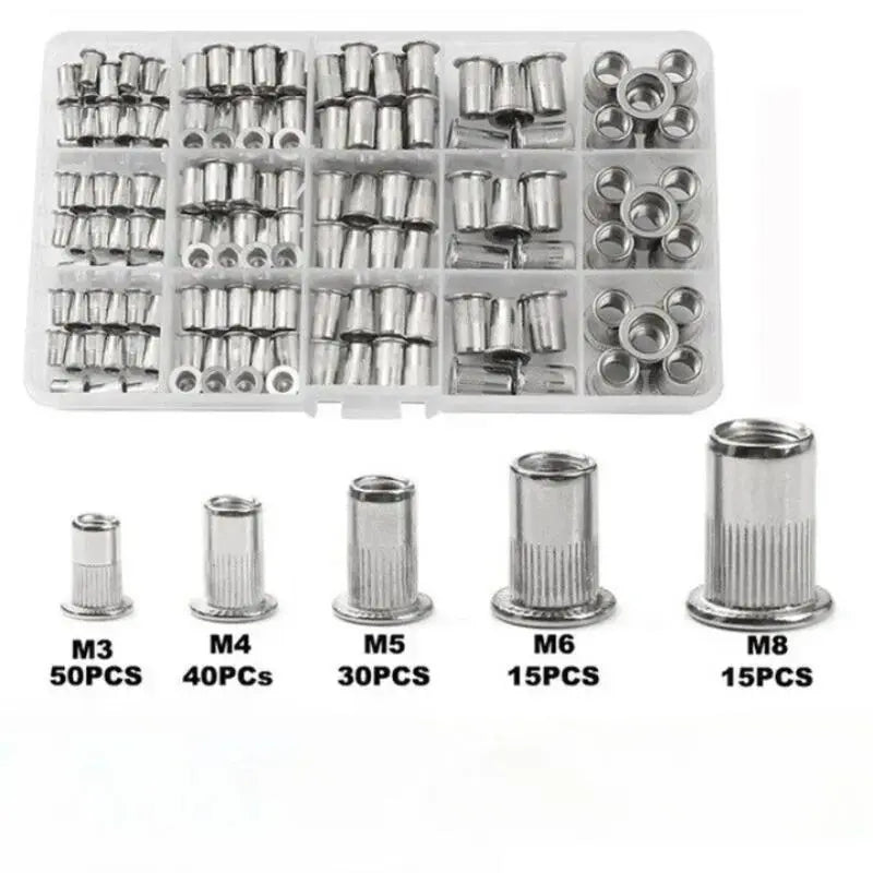 150PCS Stainless Steel Rivet Nut Kit – Create Strong Threads Without Welding