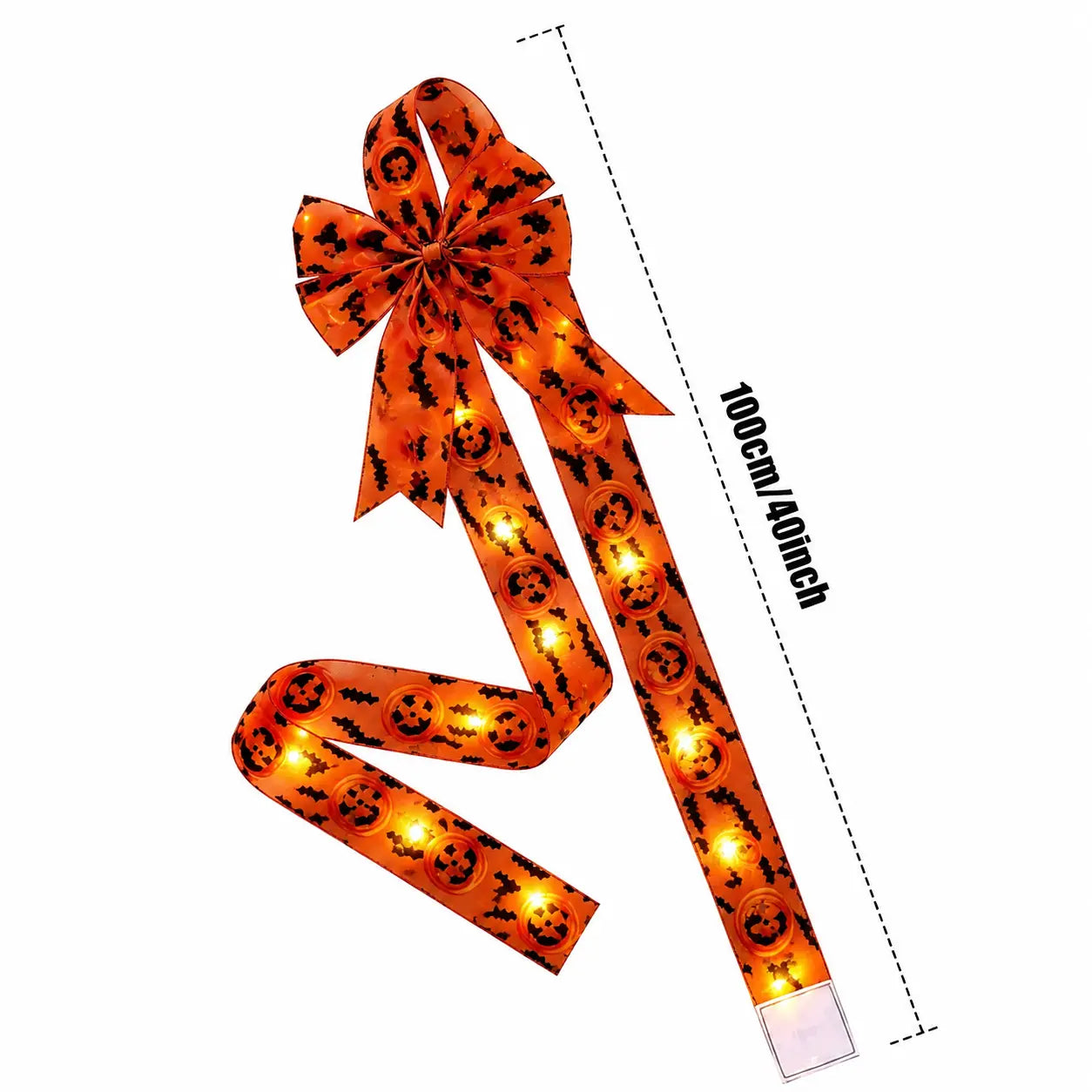 Holiday Halloween Cabinet Door Fringe Lime Red Large Bow Wreath 79 x 2.4 Inches Polyester Fiber AAA Batteries  Festive Home Decoration