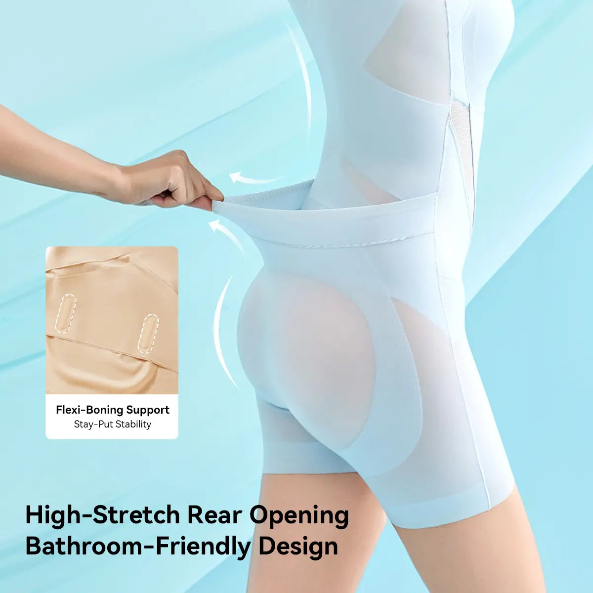 Muinox Icy-Slide Bodysuit, Tummy Control Butt Lifter Faja Shapewear, Ultra Thin Breathable Cooling Seamless Bra Free Body Shaper for Summer