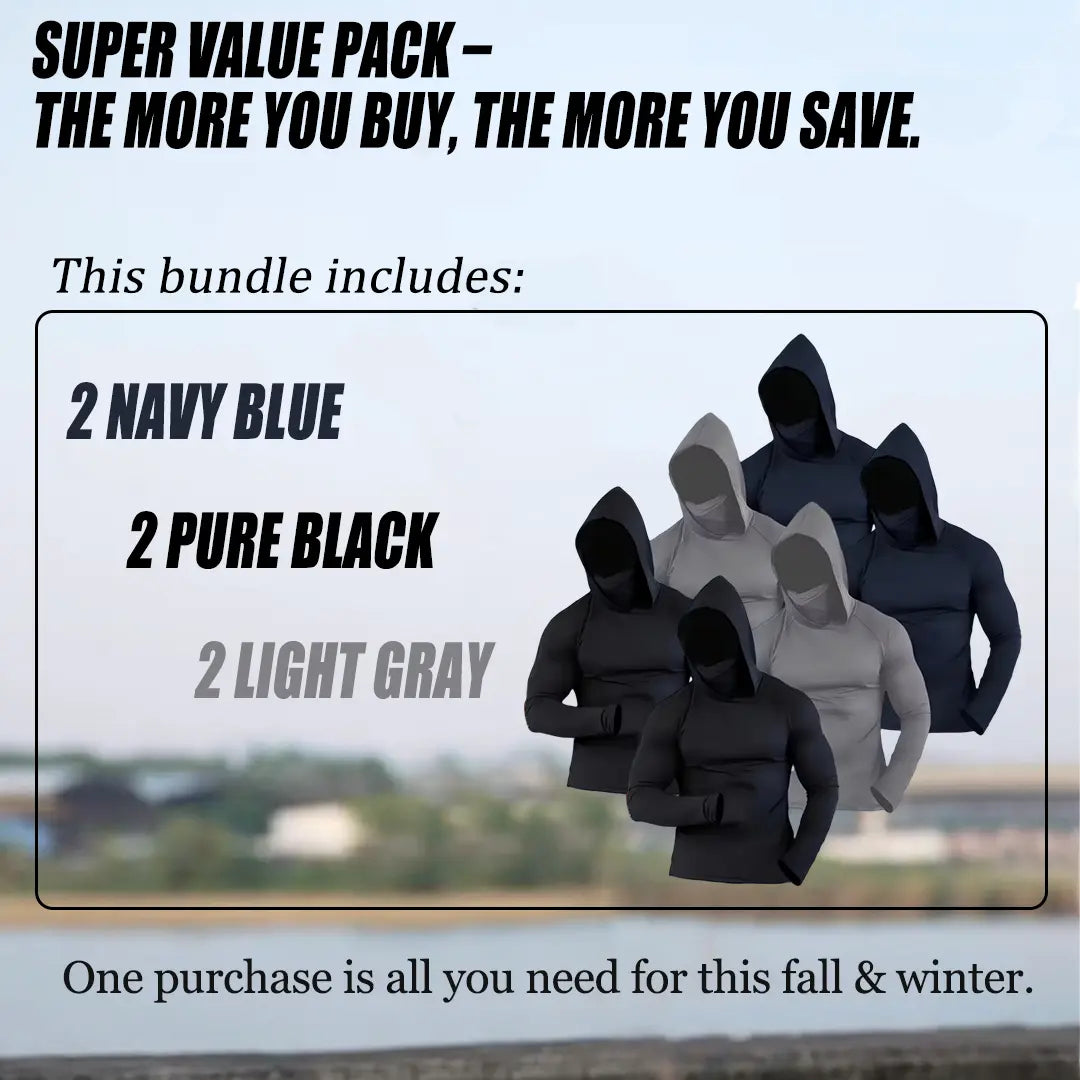 MUINOX 6‑Piece Men’s Casual Hoodie Pullover Set 🌤️ Slim‑Fit Long Sleeve, Lightweight Soft Breathable Tops, Machine‑Washable Multi‑Occasion Menswear