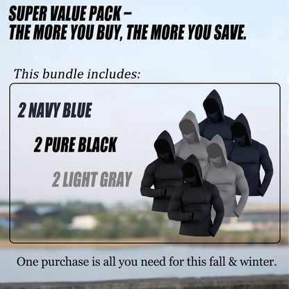 MUINOX 6‑Piece Men’s Casual Hoodie Pullover Set 🌤️ Slim‑Fit Long Sleeve, Lightweight Soft Breathable Tops, Machine‑Washable Multi‑Occasion Menswear
