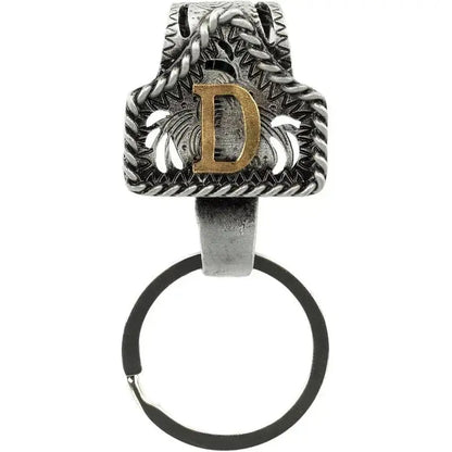 Personalized Cow Tag Keychain – Western Belt & Key Holder with Initial
