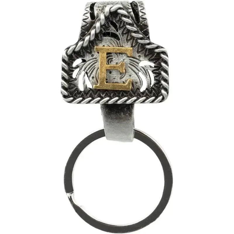 Personalized Cow Tag Keychain – Western Belt & Key Holder with Initial