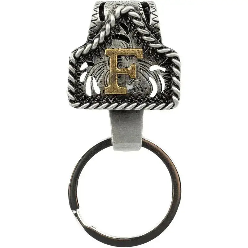 Personalized Cow Tag Keychain – Western Belt & Key Holder with Initial