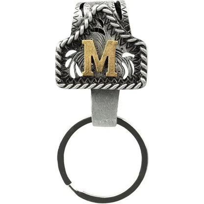 Personalized Cow Tag Keychain – Western Belt & Key Holder with Initial