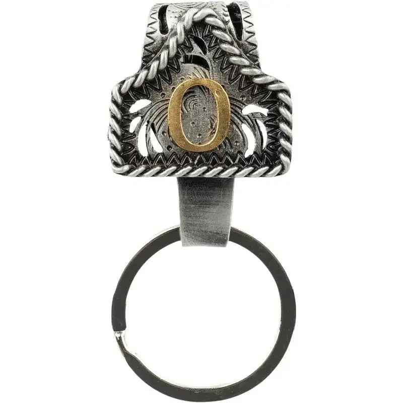 Personalized Cow Tag Keychain – Western Belt & Key Holder with Initial