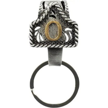 Personalized Cow Tag Keychain – Western Belt & Key Holder with Initial