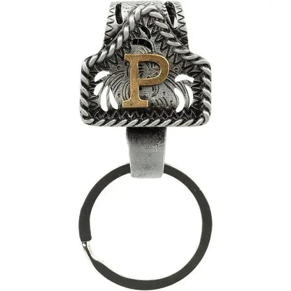Personalized Cow Tag Keychain – Western Belt & Key Holder with Initial
