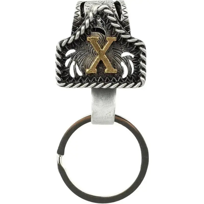 Personalized Cow Tag Keychain – Western Belt & Key Holder with Initial