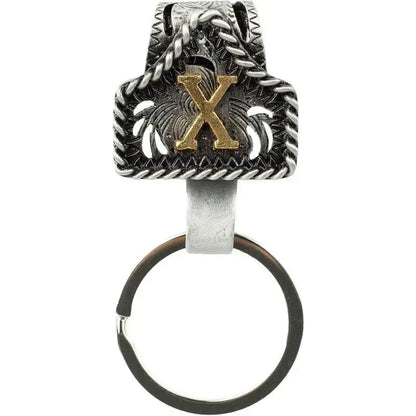 Personalized Cow Tag Keychain – Western Belt & Key Holder with Initial